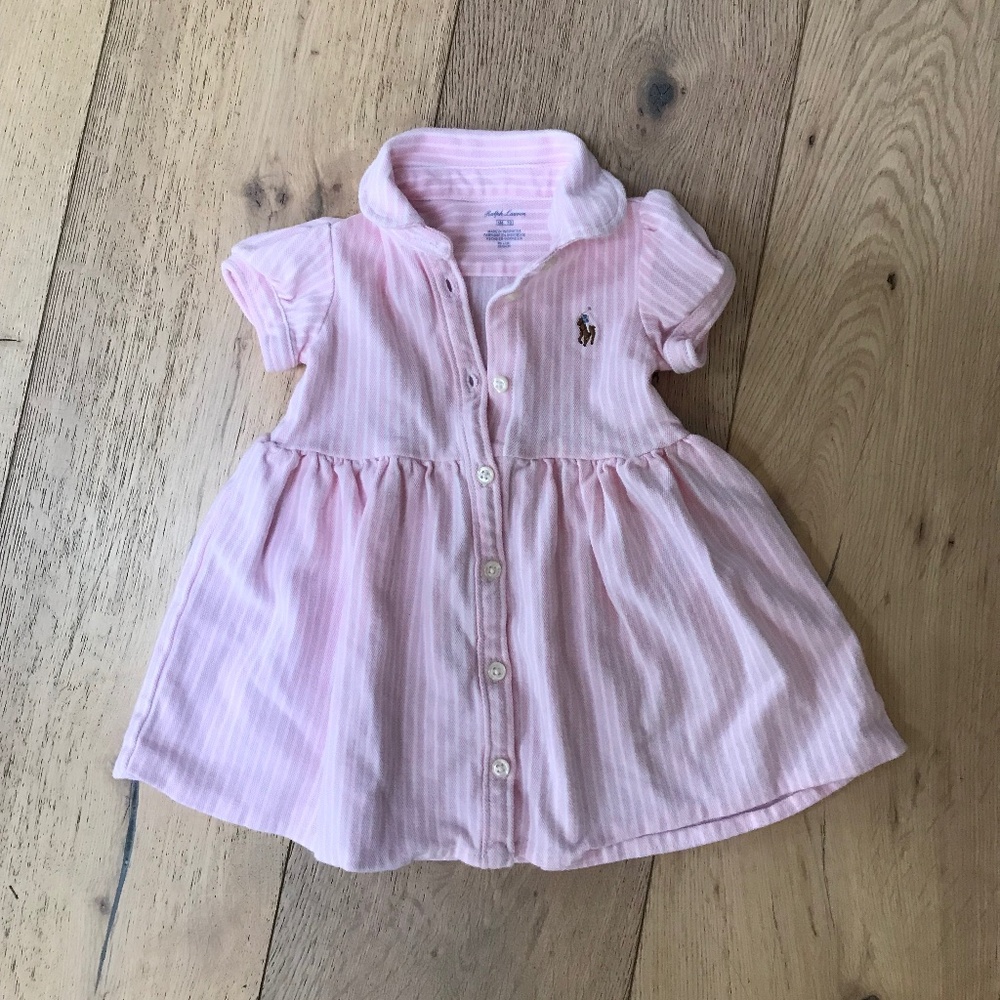 Polo by Ralph Lauren Pink Striped Button-Down Dress